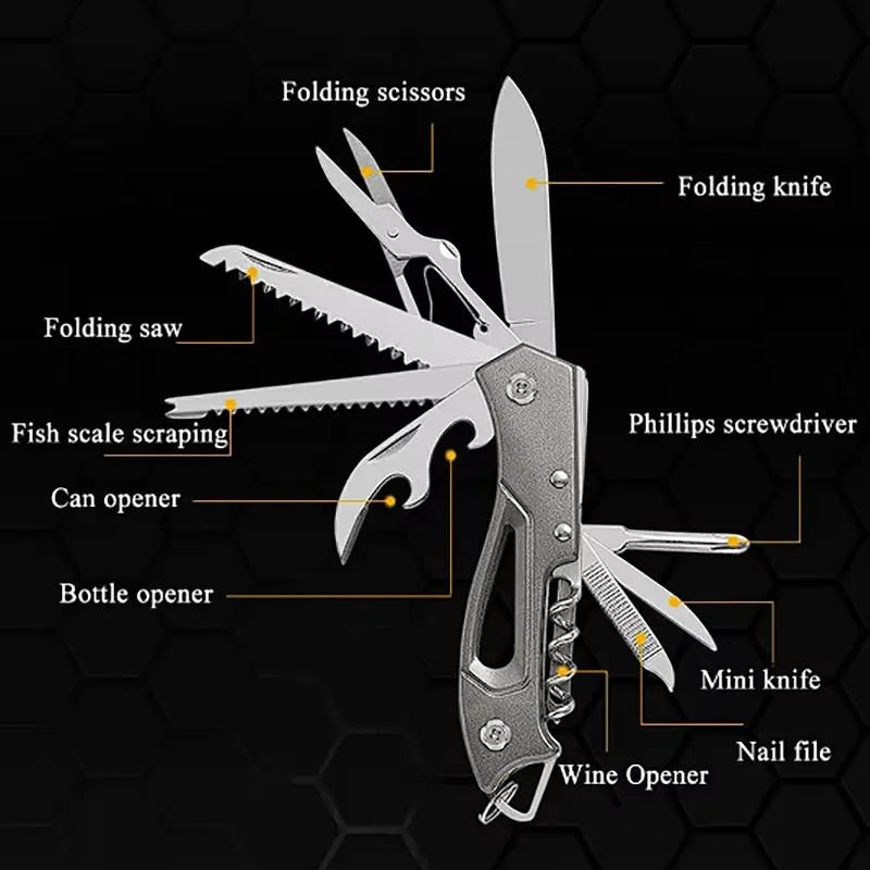 Outdoor Multitool Folding Swiss Knife